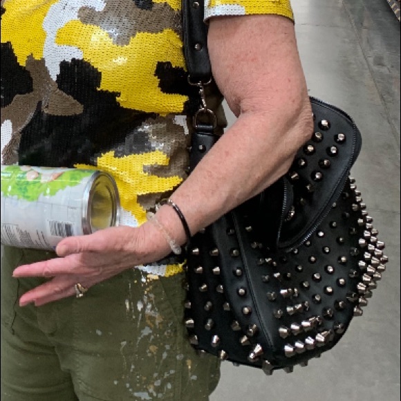 NWT SC LA Skull and Stud Rhinestone Bling Studded Crossbody … - Picture 7 of 13